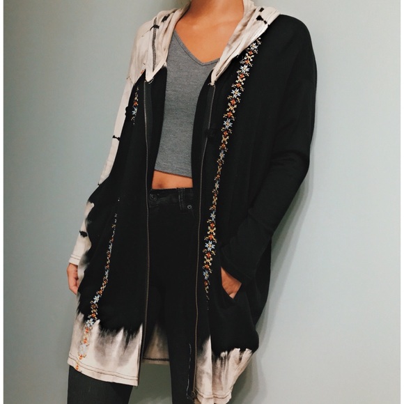 Anama Tops - Anama Tie Die Zip Up Hoodie
